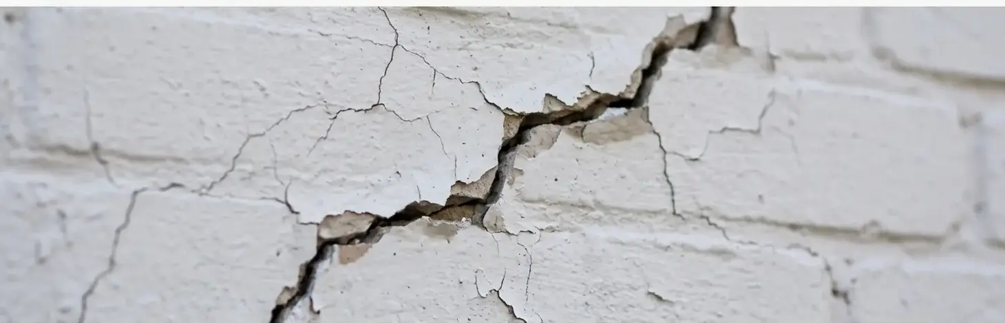 Huiseigenaar die bezorgd naar zijn woning kijkt bij mogelijke funderingsproblemen